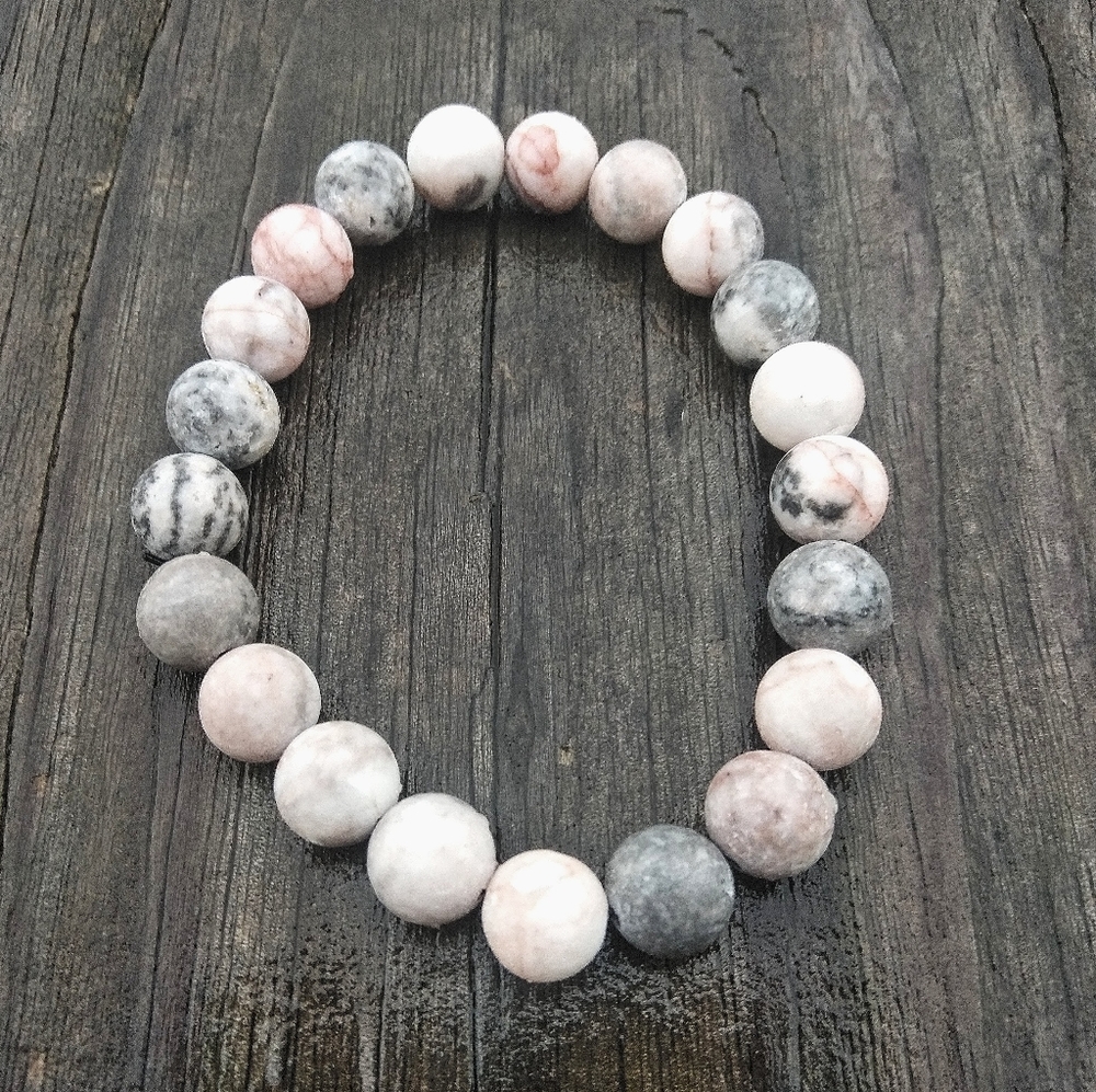 Pink opal gemstone bracelet
